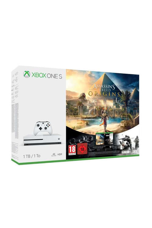 xbox one s 1 to assassin-s creed origins + rainbow six : siege console xbox one consoles mixte