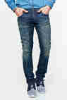 jeans mud klsh bleu delave destroy skinny jeans homme