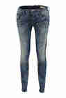 jeans grupee zip diesel imprime bleu fleuri skinny jeans femme