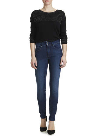 jeans salsa secret 7-8 slim bleu stone femme slim jeans femme