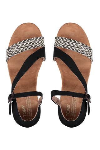 chaussures compensees toms clarissa noir femme chaussures accessoires femme